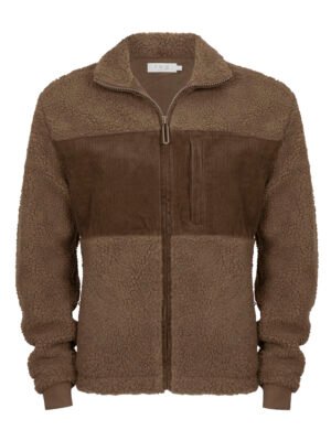 ז’קט קורדרוי עם בטנת שרפה בצבע חום – CORDUROY SHERPA JACKET BROWN
