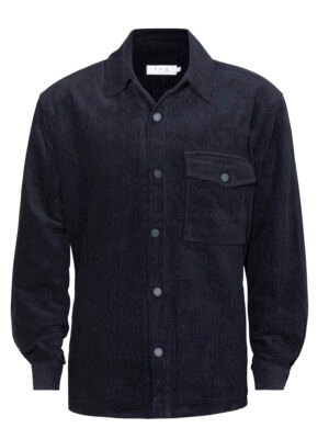 חולצת אוברשירט מבד קורדרוי בצבע שחור – CORDUROY OVERSHIRT BLACK