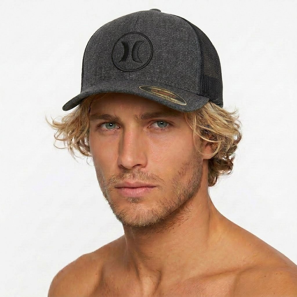 כובע Hurley Oceanside Fitted Trucker שחור